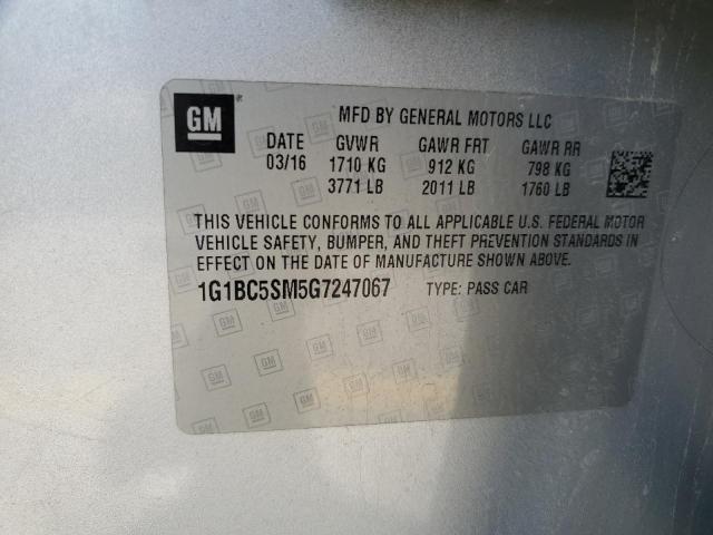 2016 CHEVROLET CRUZE LS 1G1BC5SM5G7247067