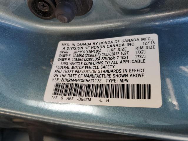 2016 HONDA CR-V SE 2HKRM4H4XGH621172