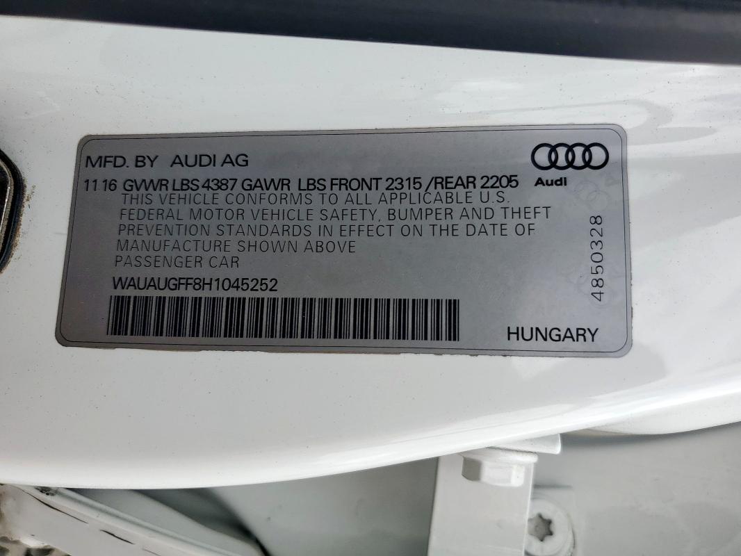2017 AUDI A3 PREMIUM - WAUAUGFF8H1045252