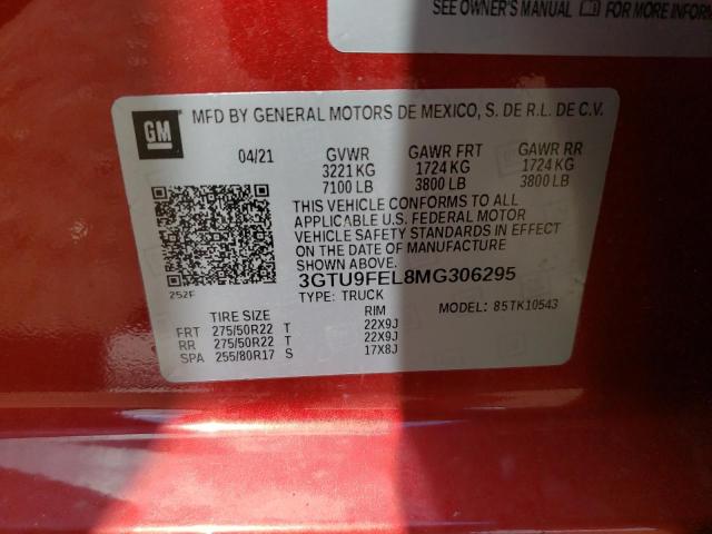 2021 GMC SIERRA K15 3GTU9FEL8MG306295
