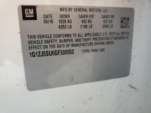 2016 CHEVROLET MALIBU HYB 1G1ZJ5SU6GF300952