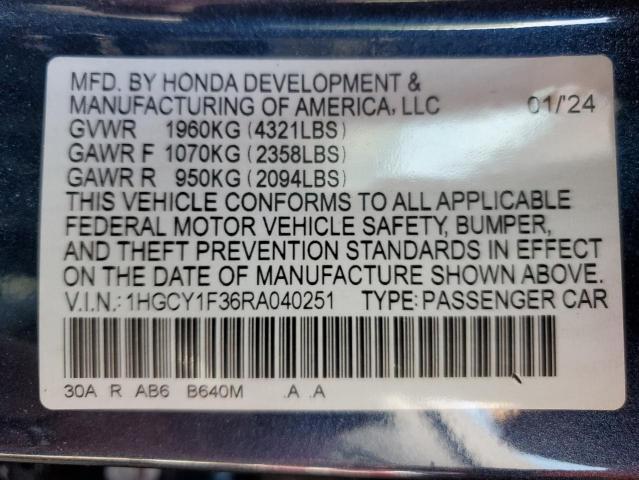 2024 HONDA ACCORD EX - 1HGCY1F36RA040251