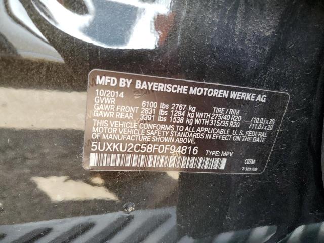 2015 BMW X6 XDRIVE3 - 5UXKU2C58F0F94816