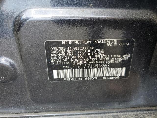 2015 SUBARU WRX JF1VA1A65F9816563
