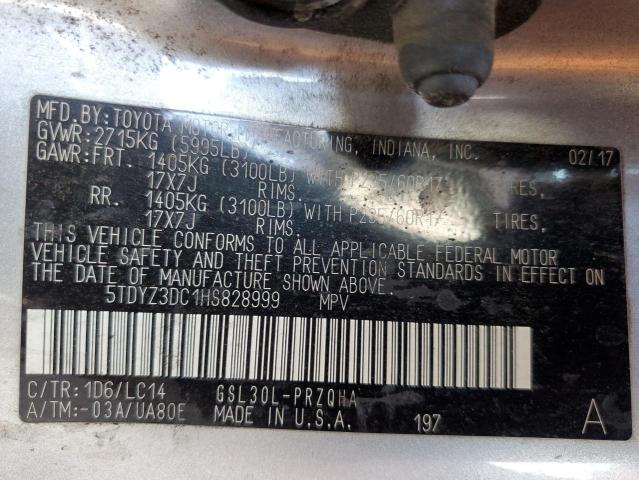 2017 TOYOTA SIENNA XLE 5TDYZ3DC1HS828999