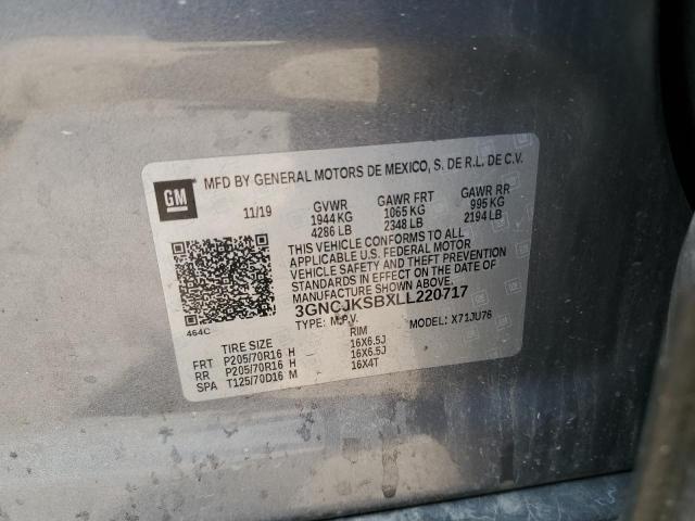 2020 CHEVROLET TRAX LS 3GNCJKSBXLL220717