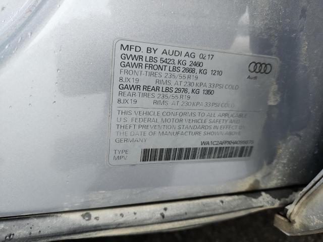 2017 AUDI Q5 PREMIUM WA1C2AFPXHA099878