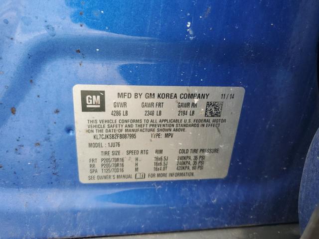 2015 CHEVROLET TRAX LS - KL7CJKSB2FB087995