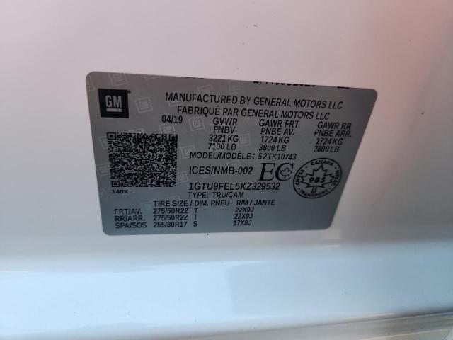 2019 GMC SIERRA K15 1GTU9FEL5KZ329532