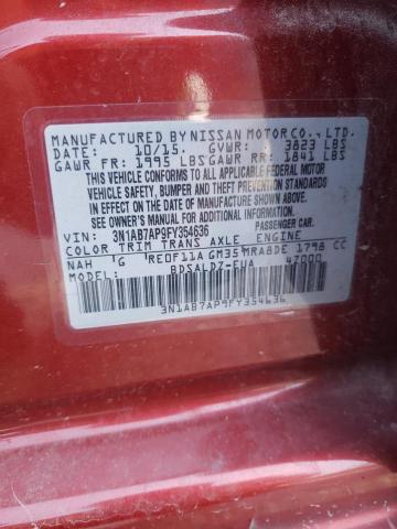 2015 NISSAN SENTRA S - 3N1AB7AP9FY354636