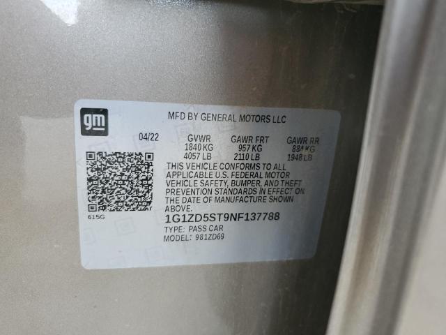2022 CHEVROLET MALIBU LT - 1G1ZD5ST9NF137788