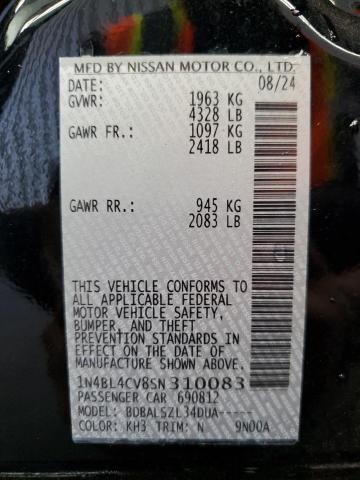 2025 NISSAN ALTIMA SR 1N4BL4CV8SN310083
