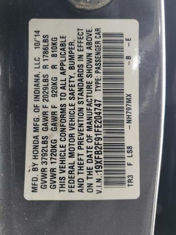 2015 HONDA CIVIC EXL 19XFB2F91FE204747