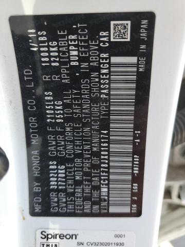 2018 HONDA CIVIC EXL JHMFC1F78JX016174