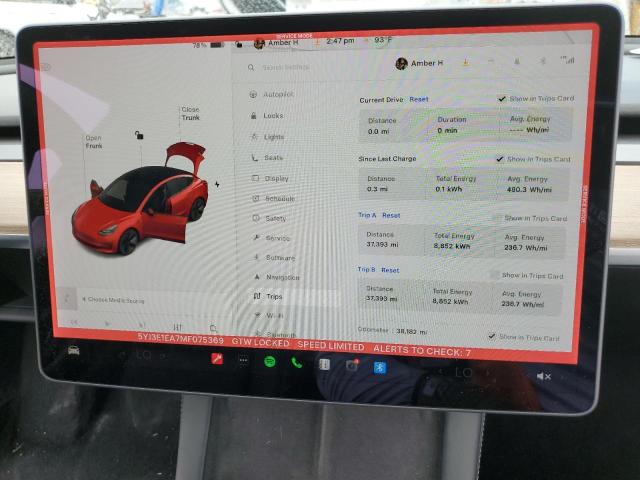 2021 TESLA MODEL 3 5YJ3E1EA7MF075369