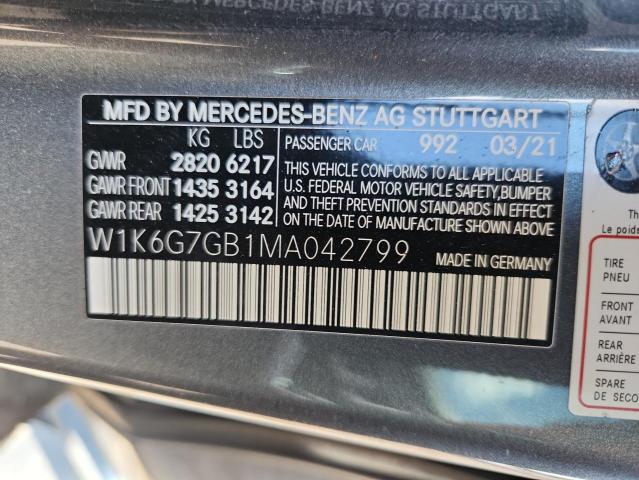 2021 MERCEDES-BENZ S 580 4MAT W1K6G7GB1MA042799