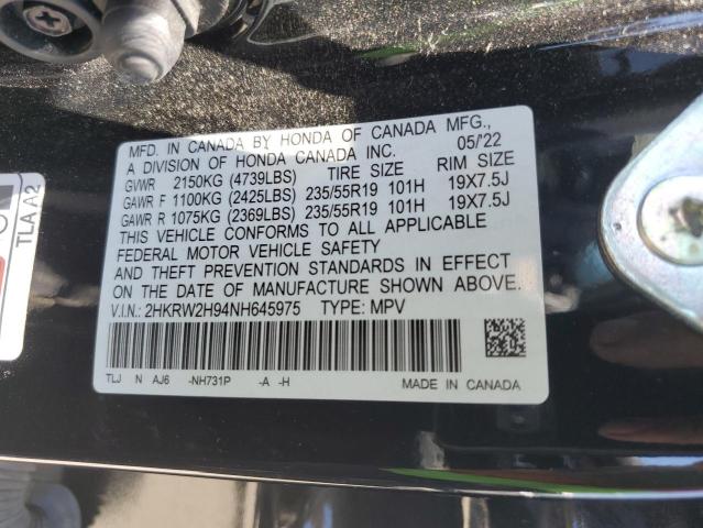 2022 HONDA CR-V TOURI 2HKRW2H94NH645975