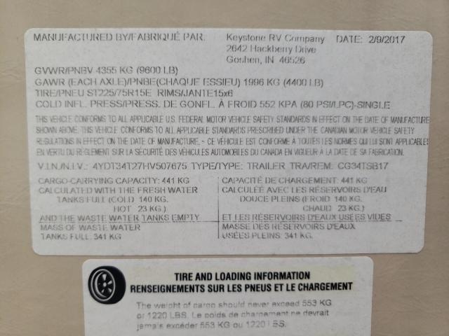 2017 KEYSTONE COUGAR #3302728125