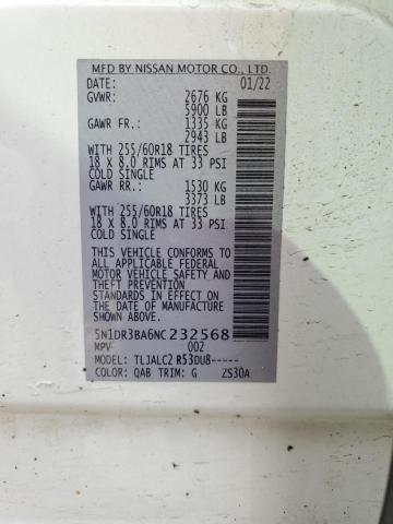 2022 NISSAN PATHFINDER 5N1DR3BA6NC232568