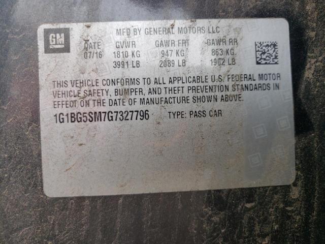 2016 CHEVROLET CRUZE PREM 1G1BG5SM7G7327796