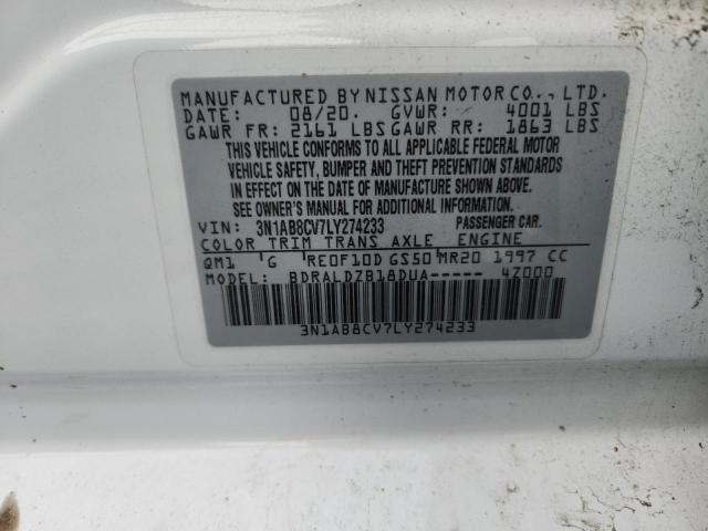 2020 NISSAN SENTRA SV 3N1AB8CV7LY274233