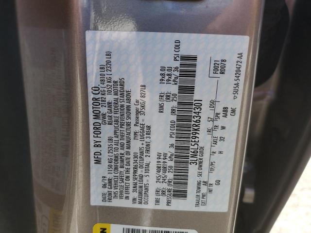 2019 LINCOLN MKZ RESERV 3LN6L5E99KR634301