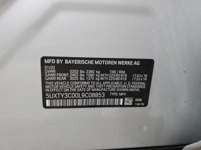 2020 BMW X3 SDRIVE3 5UXTY3C00L9C08853