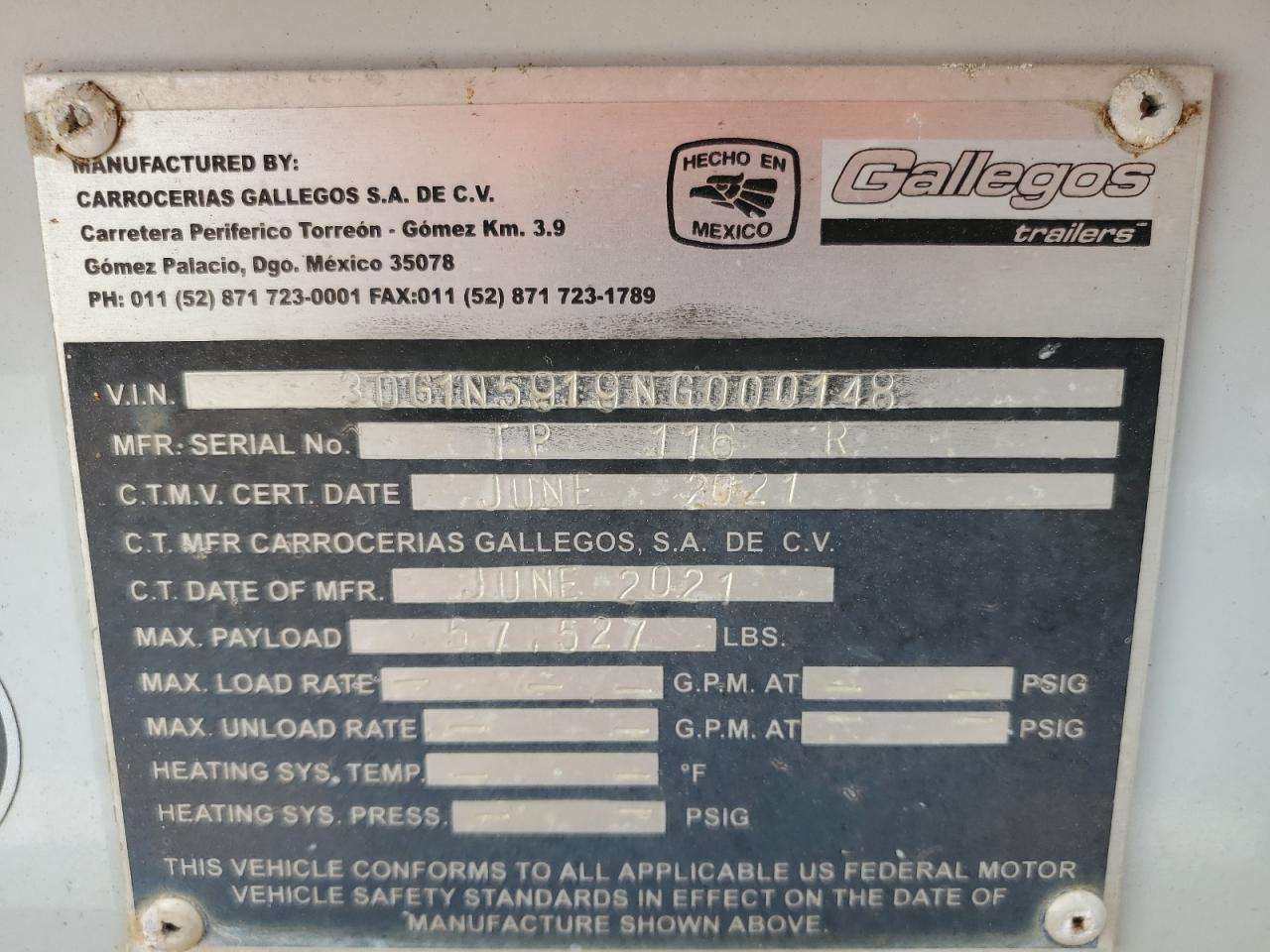 Lot #3208111308 2023 GALLEGOS UNKNOWN