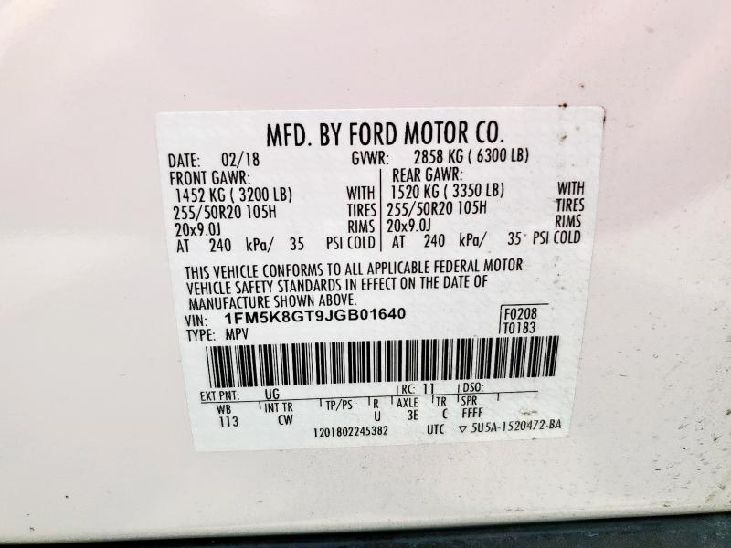 2018 FORD EXPLORER S - 1FM5K8GT9JGB01640