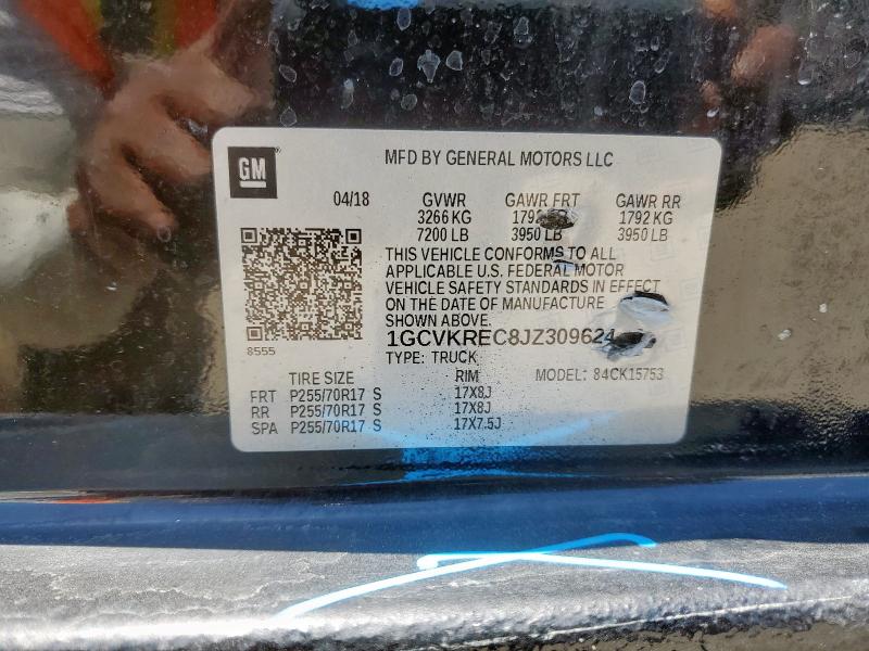 2018 CHEVROLET SILVERADO 1GCVKREC8JZ309624