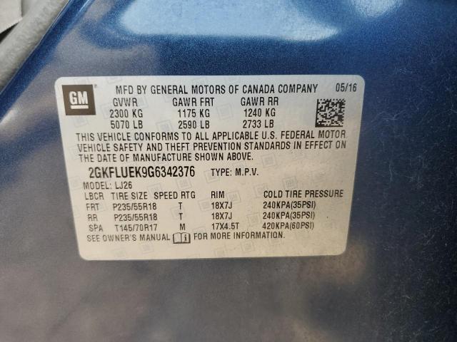 2016 GMC TERRAIN SL - 2GKFLUEK9G6342376