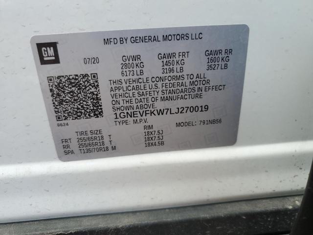 2020 CHEVROLET TRAVERSE L 1GNEVFKW7LJ270019