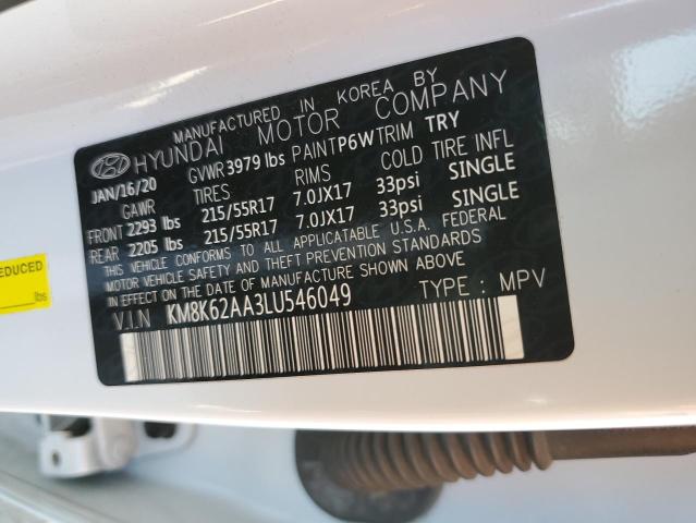 2020 HYUNDAI KONA SEL P KM8K62AA3LU546049