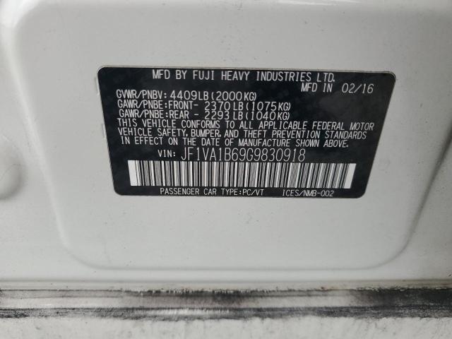 2016 SUBARU WRX JF1VA1B69G9830918