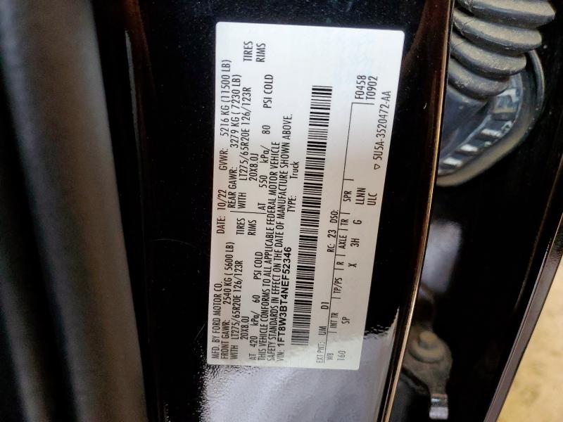 2022 FORD F350 SUPER 1FT8W3BT4NEF52346