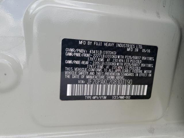 2016 SUBARU CROSSTREK JF2GPAKC2G8307190