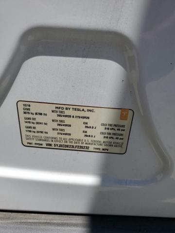 2020 TESLA MODEL X 5YJXCDE23LF235232