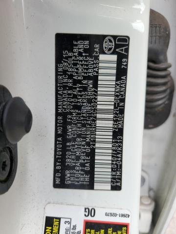 2016 TOYOTA COROLLA L 2T1BURHE7GC502277