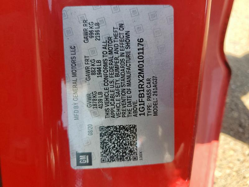 2021 CHEVROLET CAMARO LS 1G1FB1RX2M0101176