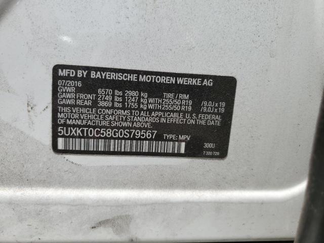 2016 BMW X5 XDR40E 5UXKT0C58G0S79567