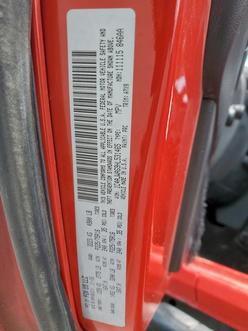 2017 JEEP WRANGLER SPORT 1C4AJWAG9HL531465