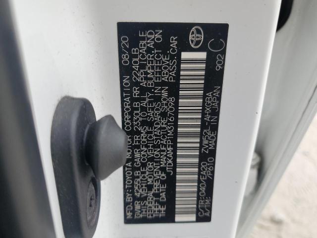 2021 TOYOTA PRIUS PRIM JTDKAMFP1M3167098