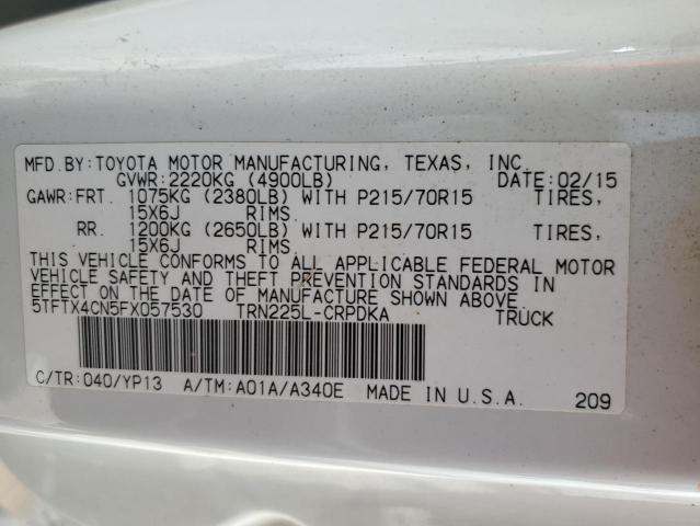2015 TOYOTA TACOMA ACC - 5TFTX4CN5FX057530