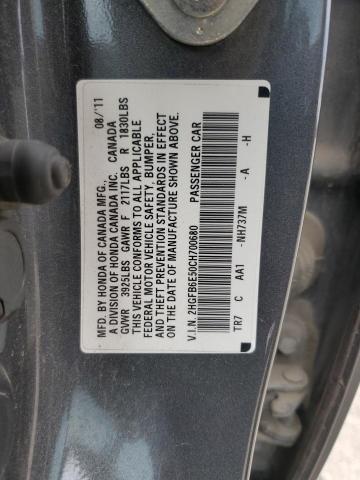 2HGFB6E50CH700680 2012 HONDA CIVIC