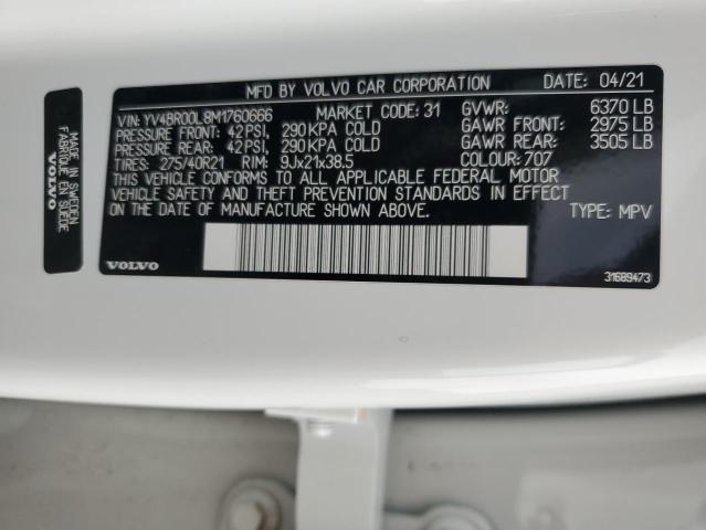 2021 VOLVO XC90 T8 RE YV4BR00L8M1760666