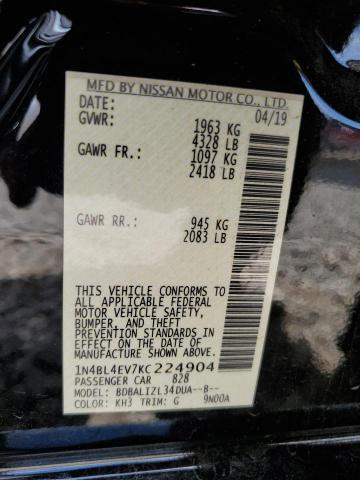 2019 NISSAN ALTIMA SL 1N4BL4EV7KC224904