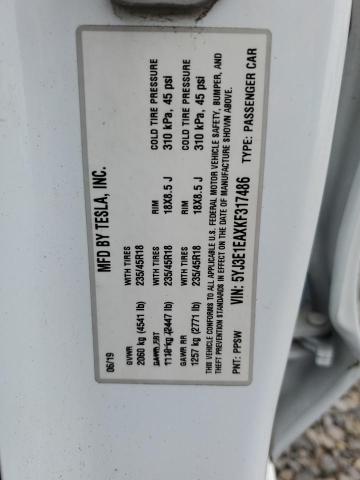 2019 TESLA MODEL 3 5YJ3E1EAXKF317486