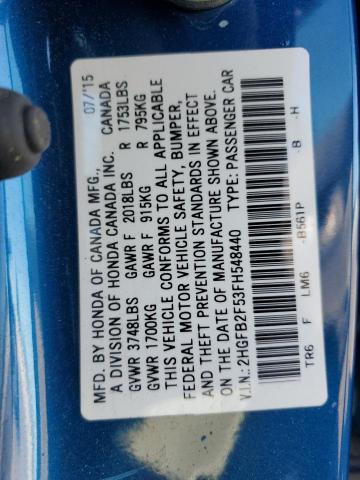 2015 HONDA CIVIC LX 2HGFB2F53FH548440