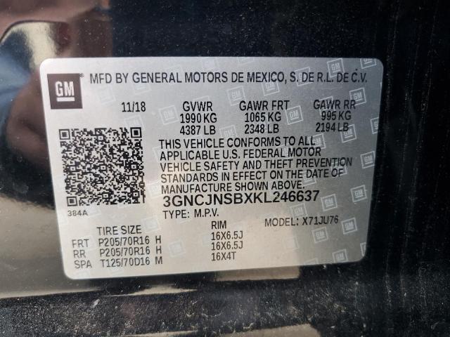2019 CHEVROLET TRAX LS 3GNCJNSBXKL246637