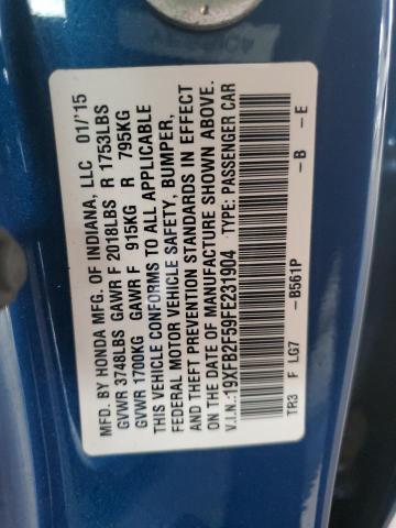 2015 HONDA CIVIC LX - 19XFB2F59FE231904